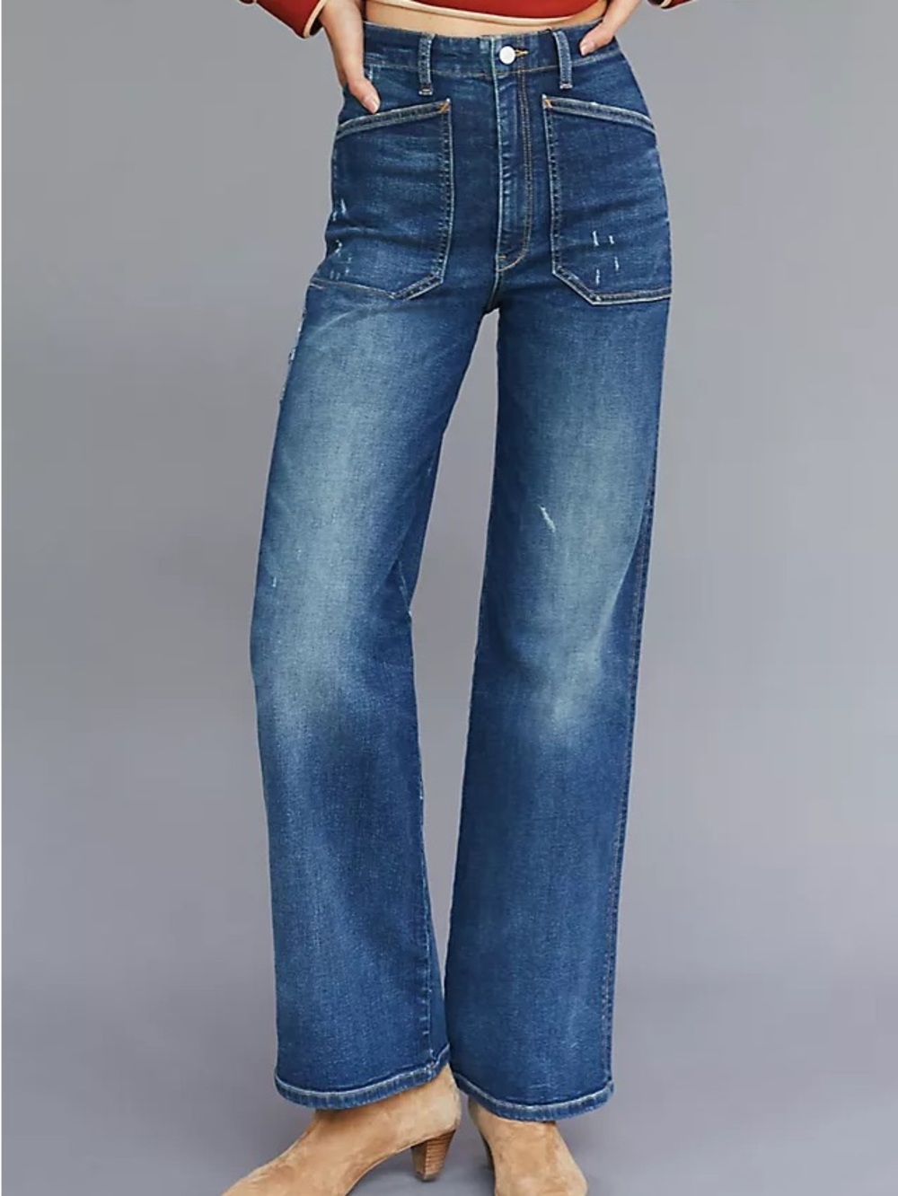 Pilcro Selvedge Carpenter Jeans Size 28 High Rise Wide Leg Made in USA